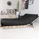 Ver imagem 5 de Futon Casal Tokio Sofa Cama Preto com Madeira Maciça