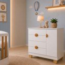 Ver imagem 5 de Cômoda Sapateira Apolo 1 Porta 4 Gavetas Branco Fosco - Reller
