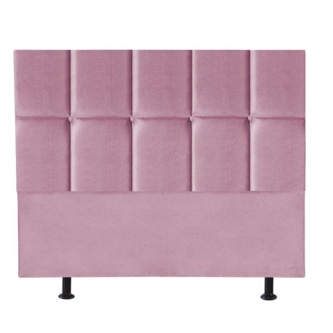 Cabeceira Poliana Cama Box Casal 160 Cm Suede Rosa