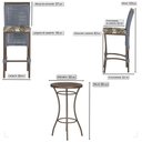 Ver imagem 2 de Mesa Bistrô e 4 Banquetas Roma Marrom Corda Estofado 6 Trama Prata