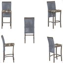 Ver imagem 5 de Mesa Bistrô e 4 Banquetas Roma Marrom Corda Estofado 6 Trama Prata