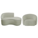 Ver imagem 2 de Kit Divã Recamier Orgânico Marrocos 150cm Lado Direito e 1 Poltronas Amore Bouclé