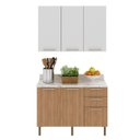 Ver imagem 2 de Armário de Cozinha Compacta Balcão com Tampo Freijó Branco 3 Peças Cz3100
