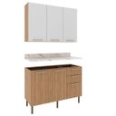 Ver imagem 4 de Armário de Cozinha Compacta Balcão com Tampo Freijó Branco 3 Peças Cz3100