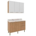 Ver imagem 3 de Armário de Cozinha Compacta Balcão com Tampo Freijó Branco 3 Peças Cz3100