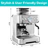 Casabrews Máquina de Espresso com Moedor e Vaporizador de Leite (prata) - 6