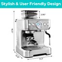 Ver imagem 6 de Casabrews Máquina de Espresso com Moedor e Vaporizador de Leite (prata)