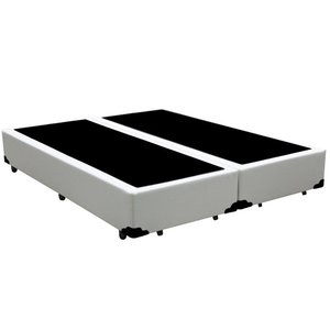 Cama Box Queen Bipartido Loja Xerife Sintético Branco 40x158x198