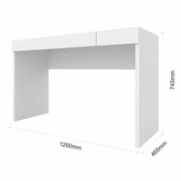 Escrivaninha Malu 1,20 1 Gaveta Branco - Móveis Arapongas Branco - 4