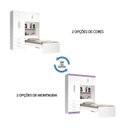 Ver imagem 3 de Guarda-roupa 4 Portas com Cama Solteiro Cancun Branco com Lilás - Ja