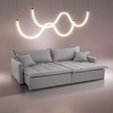 Ver imagem 1 de Sofá Cama Flora 02 Módulos de 120cm Br 15cm Meu Sofá Online A230 Linho Cinza