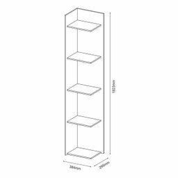 Cantoneira Bella 05 Prateleiras Carvalho Americano - Moveis Arapongas Carvalho Americano - 3