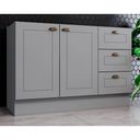 Ver imagem 1 de Gabinete de Cozinha Modulado Balcão Americana 2 Portas e 3 Gavetas p/ Pia 120cm S/tampo Cinza -