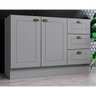 Gabinete de Cozinha Modulado Balcão Americana 2 Portas e 3 Gavetas p/ Pia 120cm S/tampo Cinza - - 1
