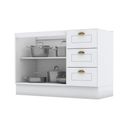 Ver imagem 5 de Gabinete de Cozinha Modulado Balcão Americana 2 Portas e 3 Gavetas p/ Pia 120cm S/tampo Cinza -