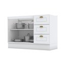 Ver imagem 5 de Gabinete de Cozinha Modulado Balcão Americana 2 Portas e 3 Gavetas p/ Pia 120cm S/tampo Cinza -