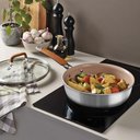 Ver imagem 3 de Frigideira Funda Tampa Tramontina Romagna Aço Inox Alumínio Cerâmico Marfim 24 Cm 3,1 L