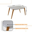 Ver imagem 4 de Mesa de Jantar Copper 120cm Tampo Canto Copo Mdf Vidro com 4 Cadeiras Copper Premium Moderna Mobília