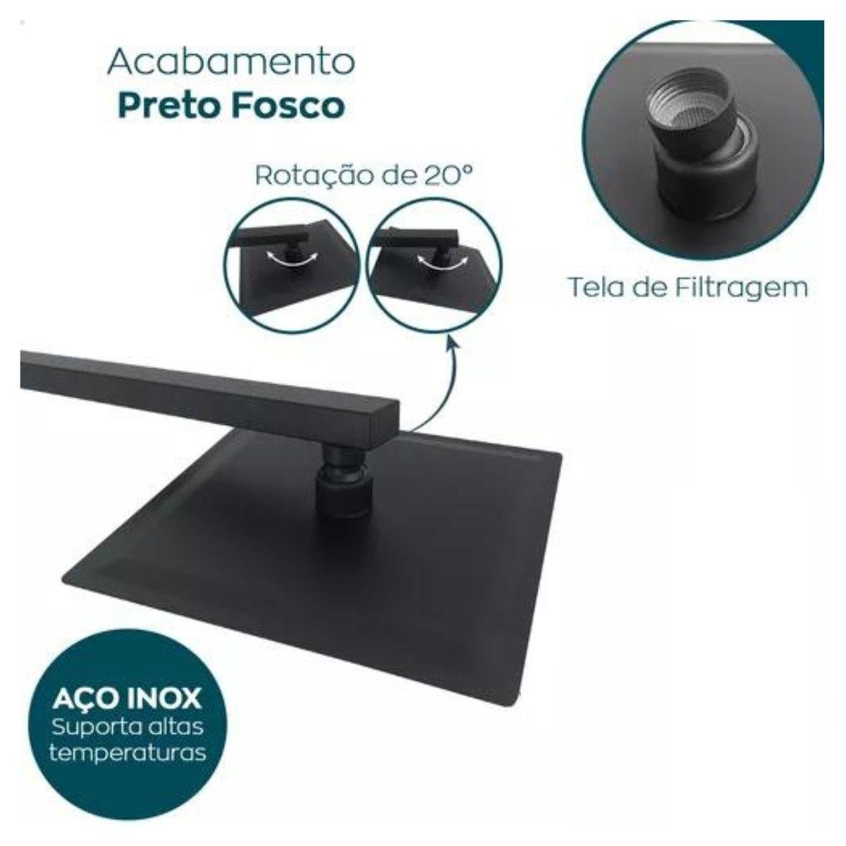 Ducha Chuveiro Grande Fosco 30x30 Quadrado - Flvx - 3