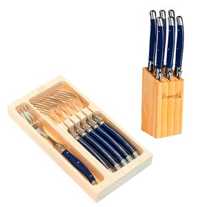 Conjunto de Talheres Luxo 12 Peças Original Laguiole La Tour - Azul