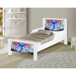 Mini Cama de Criança Infantil Adesivada Sonic
