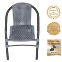 Ver imagem 3 de Jogo 4 Cadeiras Corda Nautica Floripa e Mesa Tampo Ripado Aluminio Roma 80 M Varanda Jardim Area Pi