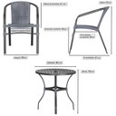 Ver imagem 2 de Jogo 4 Cadeiras Corda Nautica Floripa e Mesa Tampo Ripado Aluminio Roma 80 M Varanda Jardim Area Pi