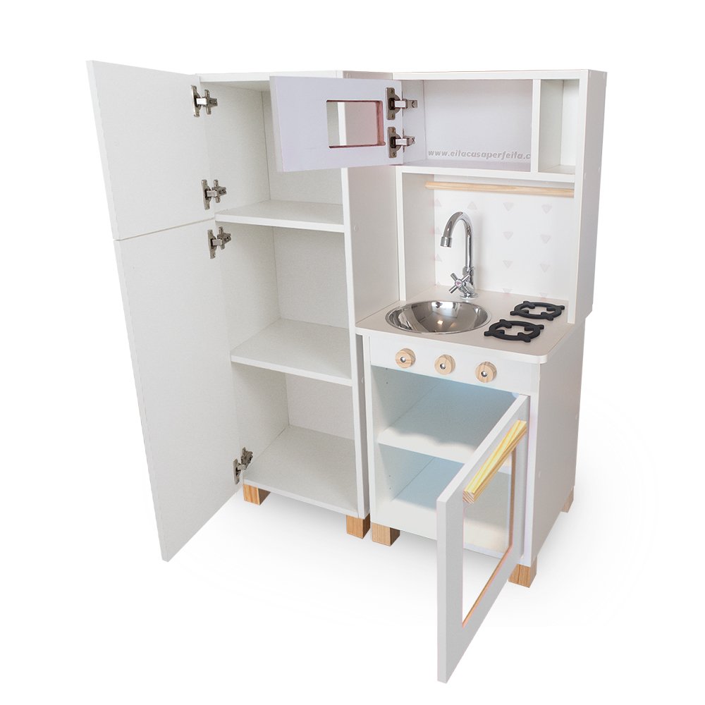 Kit Mini Cozinha Infantil com Geladeira Eita Casa Perfeita Cinza - 2