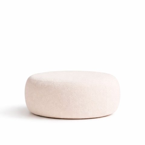Puff Boreal 105cm Bouclé Off White - Sallar Home
