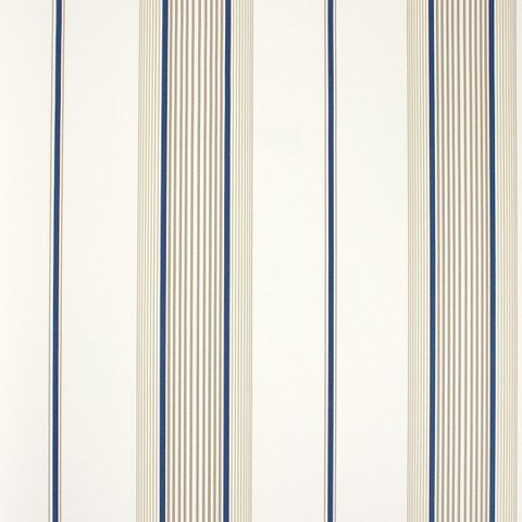 Papel de Parede Listrado Azul e Off-white Importado com Cola Inclusa