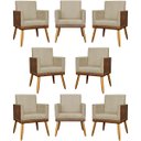 Ver imagem 1 de Kit 8 Poltronas Decorativas Modernas para Recepção Lis Corino Suede Cores Pé 30 Cm