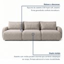 Ver imagem 6 de Sofá Cama Modular Orgânico Retrátil 4 Lugares 230cm Base Madeira Maciça Oxford