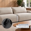 Ver imagem 6 de Sofá Cama Modular Orgânico Retrátil 4 Lugares 230cm com Base em Madeira Maciça Oxford