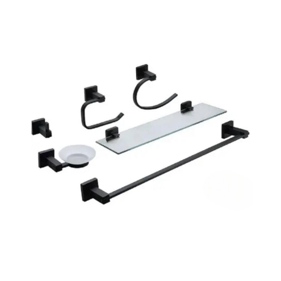 Kit Acessório para Banheiro em Aço Inox Preto Fosco - 5