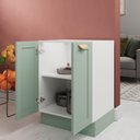 Ver imagem 4 de Balcão Planejado 2 Portas 60cm sem Tampo Arizona CabeCasa MadeiraOriginals Verde/Menta/Branco