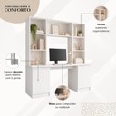 Ver imagem 3 de Mesa para Computador e Escritório Smart Multimóveis 2 Portas 5 Prateleiras Home Office MP6104