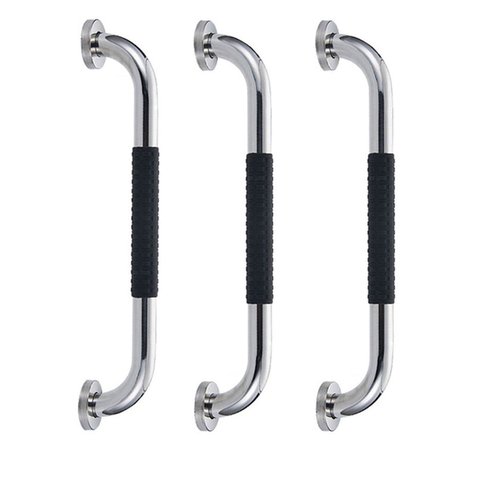 Barra de Apoio Inox 60cm Suporte Antiderrapante Banheiro Box Kit 3 Unidades Idoso Criança Gestante C