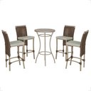 Ver imagem 1 de Mesa Bistrô com 4 Banquetas Roma Fendi Corda Náutica 3 Trama Marrom