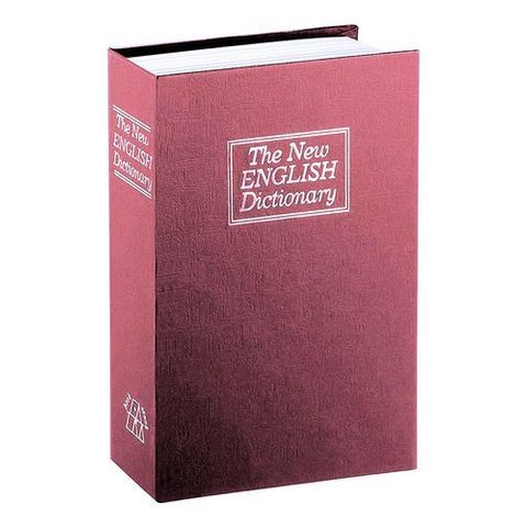 Cofre Camuflado C/chave Formato de Livro Guarda Valores 24cm:vermelho