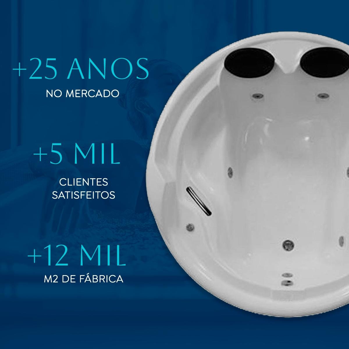 Banheira Redonda Veneza Completa com Hidro em Acrílico - 220v - 5