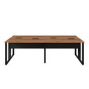 Ver imagem 5 de Plataforma de Trabalho 4 Lugares Nog. Pre 2,40m Pés Metal F5 Cor:nogal com Preto