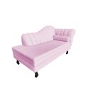Ver imagem 4 de Recamier Decorativo Divã Amsterdã 147cm Lado Esquerdo Couro Rosa Bebê