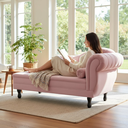 Ver imagem 2 de Recamier Decorativo Divã Amsterdã 147cm Lado Esquerdo Couro Rosa Bebê