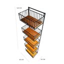 Ver imagem 2 de Fruteira Suspensa 5 Cestos Parede Cozinha Ferro E Madeira MINAS ARTE PRÓPRIA fruteira tripla