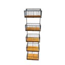 Ver imagem 1 de Fruteira Suspensa 5 Cestos Parede Cozinha Ferro E Madeira MINAS ARTE PRÓPRIA fruteira tripla