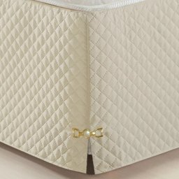 Saia Box Solteiro Matelassado Serve para Cama Baú:creme - 5