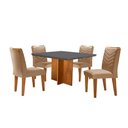 Ver imagem 2 de Conjunto Sala de Jantar Mesa Olímpia 90cm Tampo em Mdf Canto Copo e 4 Cadeiras Liz Moderna