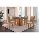 Ver imagem 1 de Conjunto Sala de Jantar Mesa Olímpia 90cm Tampo em Mdf Canto Copo e 4 Cadeiras Liz Moderna