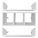 Ver imagem 3 de Nicho Com Divisória E 2 Prateleiras branco em MDF Em U MDF Banheiro Papel Higiênico 15mm 40x18x12cm