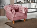 Ver imagem 2 de Poltrona Chesterfield Duque Dom Pedro Capitonê - Veludo Rosê